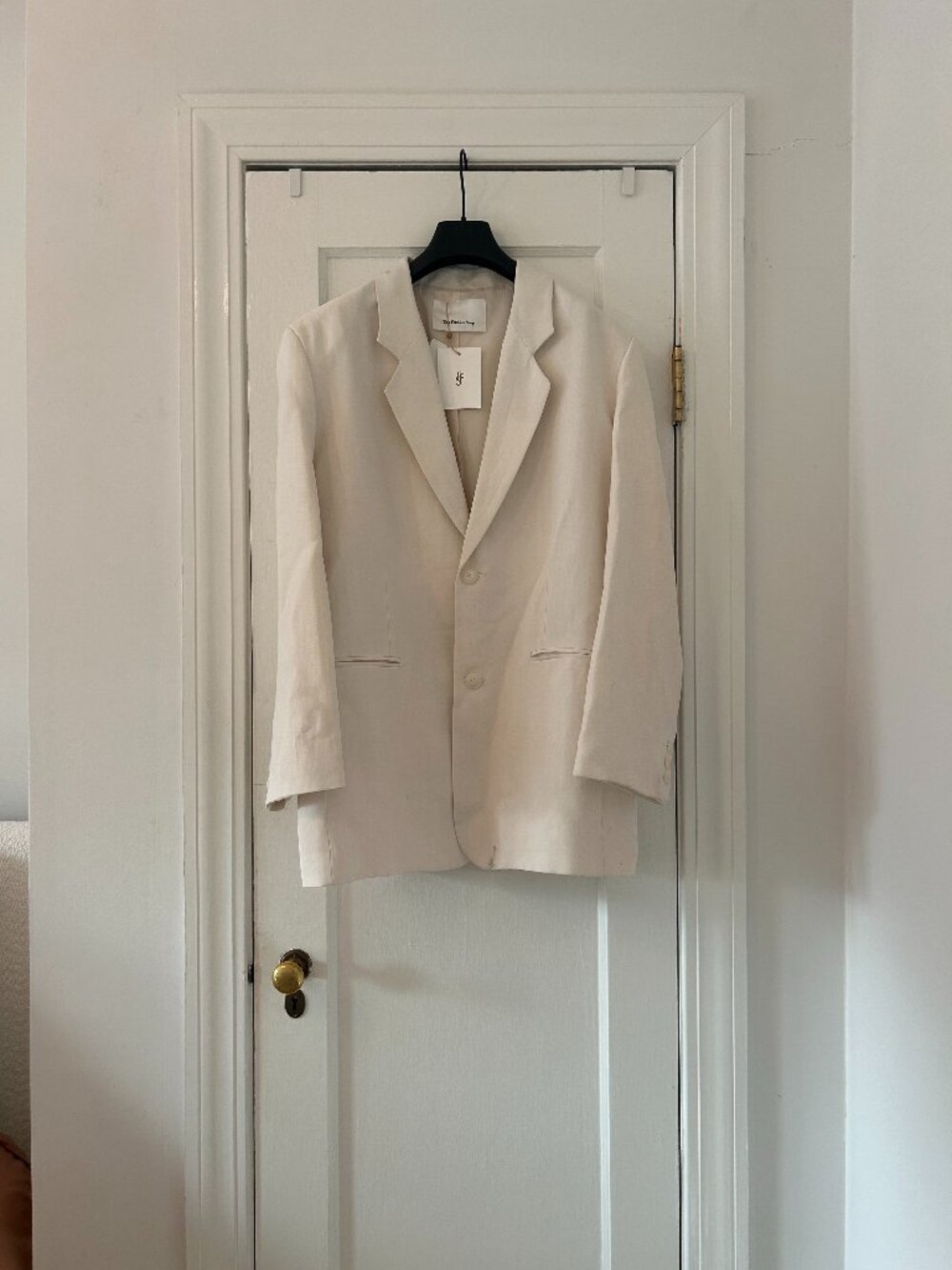 The Frankie Shop Cream Single-Breasted Blazer